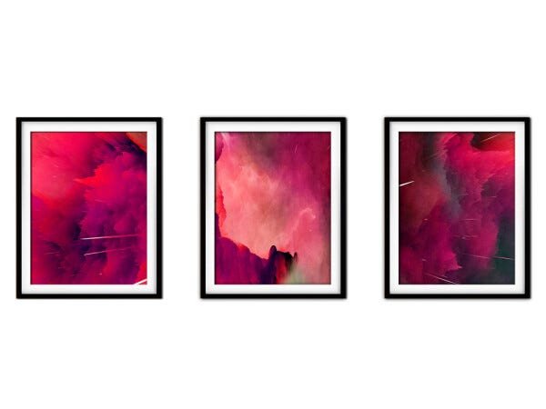 Quadro mdf preto 30x66 universo colorido mod 234 - 1