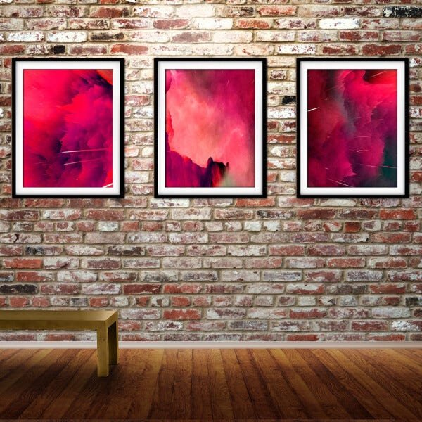Quadro mdf preto 30x66 universo colorido mod 234 - 2