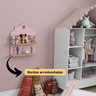 Prateleira Infantil para Brinquedos e Decoração -casinha Duo - Sal Rosa - 3