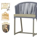 Ver imagem 4 de Mesa com 4 Cadeiras de Jantar Roma 100cm e Noronha em Aluminío Fendi Corda Nautica Estofado 7 Trama