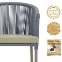 Ver imagem 3 de Mesa com 4 Cadeiras de Jantar Roma 100cm e Noronha em Aluminío Fendi Corda Nautica Estofado 7 Trama