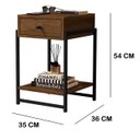 Ver imagem 2 de Kit Mesas Cabeceiras Lateral Cama Quarto Estilo Industrial - Canela