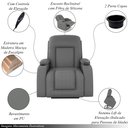 Ver imagem 3 de Poltrona do Papai Reclinável Sala de Cinema Crihs Elétrica Lift Elevação PU Cinza G23 - Gran Belo