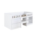 Ver imagem 6 de Cama Infantil com Grades de Proteção 193cm 2 Portas e Nichos Cor:branco