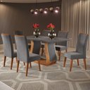 Ver imagem 1 de Mesa de Jantar 6 Lugares Arkansas com Vidro Mel/grafite - Panorama Móveis