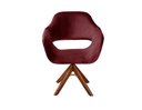 Ver imagem 1 de Poltrona Zara Base Giratória de Madeira Cor:Suede Bordô 110