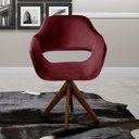 Ver imagem 4 de Poltrona Zara Base Giratória de Madeira Cor:Suede Bordô 110