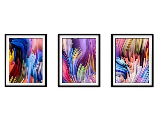 Quadro mdf preto 45x96 universo colorido mod 31 - 1