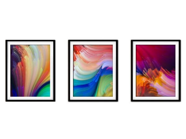 Quadro mdf preto 45x96 universo colorido mod 30 - 1