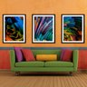 Quadro mdf preto 45x96 universo colorido mod 29 - 2
