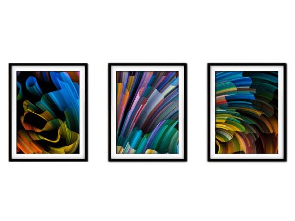 Quadro mdf preto 45x96 universo colorido mod 29 - 1