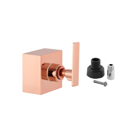 Acabamento para Registro Banheiro 1.1/2 50mm Alavanca Quadrado Rose Gold Brilhante Chuveiro Padrão D