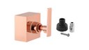 Ver imagem 1 de Acabamento para Registro Banheiro 1.1/2 50mm Alavanca Quadrado Rose Gold Brilhante Chuveiro Padrão D