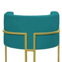 Ver imagem 4 de Kit 4 Poltronas Reforçada Decorativa Sala Nayara Base Ferro Dourado Suede Azul Tifany