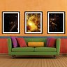 Quadro mdf preto 30x66 universo colorido mod 268 - 2