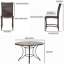 Ver imagem 2 de Mesa Ascoli 120 Cm com 6 Cadeiras Cannes de Alumínio, Pintura Marrom e Trama Tela de Corda Náutica