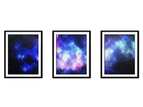 Quadro mdf preto 30x66 universo colorido mod 241 - 1