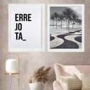 Ver imagem 2 de Kit 2 Quadros Rio de Janeiro - Errejota Copacabana 24x18cm - com Vidro:moldura Branca