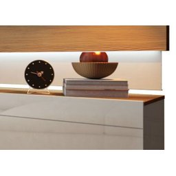 Rack com Painel Classic com 2 Gavetas 220cm com LED Freijó com Off White - Imcal Móveis - 4