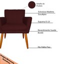 Ver imagem 6 de Kit 3 Poltronas Decorativa para Sala de Estar Cecília Suede Bordô - Montanaris Decor Md Montanaris D