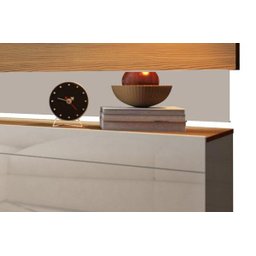 Rack com Painel Classic com 2 Gavetas 220cm Freijó com Off White - Imcal Móveis - 4