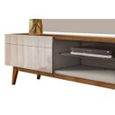 Ver imagem 5 de Rack com Painel Classic com 2 Gavetas 220cm Freijó com Off White - Imcal Móveis