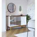 Ver imagem 2 de Buffet Classic 3 Portas Off-White com Freijó e Espelho