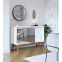 Ver imagem 2 de Buffet Classic 3 Portas Branco Acetinado e Espelho