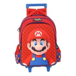 Mochila Escolar Infantil com Rodinhas Super Mario Ic41402mo Azul - Maxlog - 1