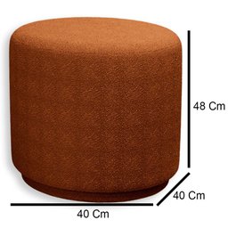 Puff Orgânico Beatriz Boucle Elegante Luxuoso Redondo - 7 Decor Terracota - 4