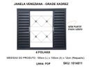 Ver imagem 3 de Janela Veneziana Aço Zarcão 4 Folhas Grade Xadrez sem Vidro 100x100