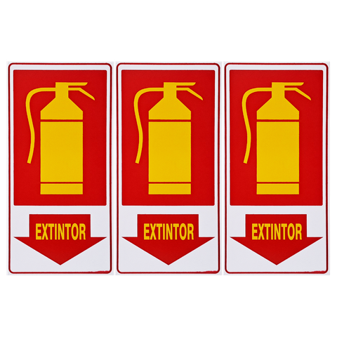 Combo 6 Placas De Sinalização Extintor 15X30 Acesso - X-701 F9e