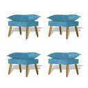 Ver imagem 1 de Kit 04 Puff Decorativo Opala - Azul Turquesa Azul Turquesa