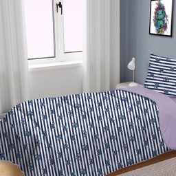 Edredom Portallar Solteiro Malha Misto Disney Stitch Listras150mx220m Lavanda - 4