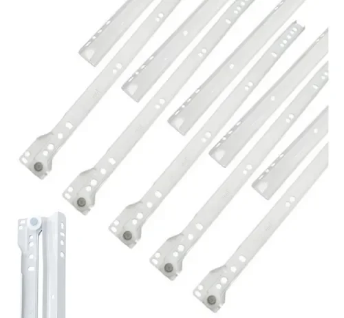 Kit C/ 4 Corrediças Metálicas Bigfer 450 Mm Epóxi Branca + 32 Pf Mad C.Ch. 4,0 X 12 - 12