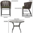 Ver imagem 2 de Mesa com 6 Cadeiras de Jantar Roma 120cm e Noronha em Alumínio Preto Corda Náutica Estofado 13 Trama