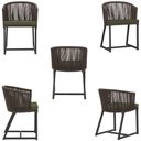 Ver imagem 5 de Mesa com 6 Cadeiras de Jantar Roma 120cm e Noronha em Alumínio Preto Corda Náutica Estofado 13 Trama