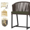 Ver imagem 4 de Mesa com 6 Cadeiras de Jantar Roma 120cm e Noronha em Alumínio Preto Corda Náutica Estofado 13 Trama