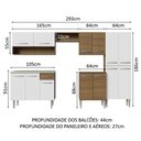 Ver imagem 4 de Armário de Cozinha Completa 293cm com Pia Rustic/Branco Emilly Madesa 09
