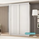 Ver imagem 7 de Guarda Roupa Solteiro 2 Portas Darvi Carraro Ripado Branco com Freijó