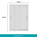 Ver imagem 2 de Guarda Roupa Solteiro 2 Portas Darvi Carraro Ripado Branco com Freijó