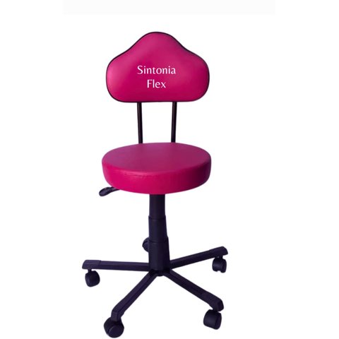 Cadeira Mocho Verona Estética com L Duplo Base em Aço com Rodízio Corano Pink