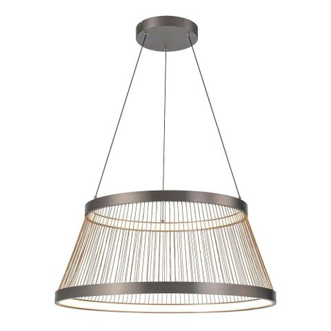 Lustre Pendente Nordecor Beys 2942 Cinza / Dourado Led Bivolt