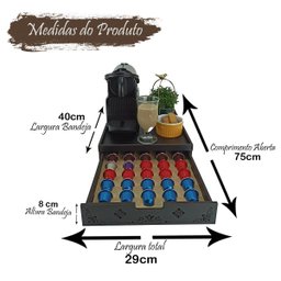 Porta Cápsulas Nespresso com Bandeja para 45 Capsulas Café - 3