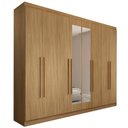 Ver imagem 3 de Guarda-roupa Casal Ele e Ela 8 Portas 4 Gavetas com Espelho Cinamomo - Panorama Móveis