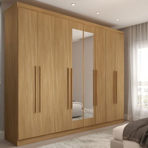 Guarda-roupa Casal Ele e Ela 8 Portas 4 Gavetas com Espelho Cinamomo - Panorama Móveis