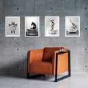 Ver imagem 2 de Kit 4 Quadros Banheiro Animais Diversos 33x24cm - com Vidro:madeira Preta