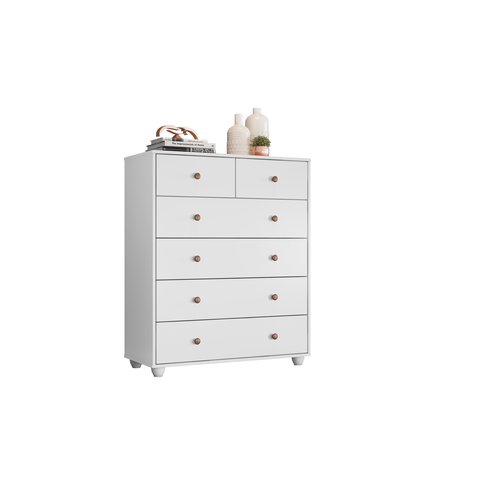 Cômoda 4 Gavetas Premium Luxo Multiuso Vitoria Alta Moderna Quarto Organizadora Cor Branco