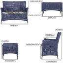 Ver imagem 3 de 2 Sofás e Mesa Igapó Alumínio Marrom Corda Náutica E6 Trama Azul