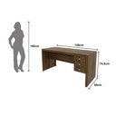 Ver imagem 4 de Escrivaninha Mesa Escritório com Reversível ME4113 3 Gavetas 155cm Nogal Marrom